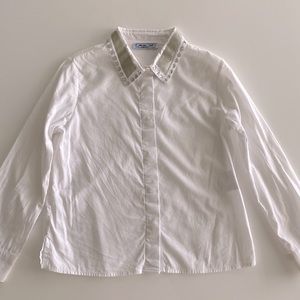 MiMiSol Made in Italy Top Button Down Shirt White